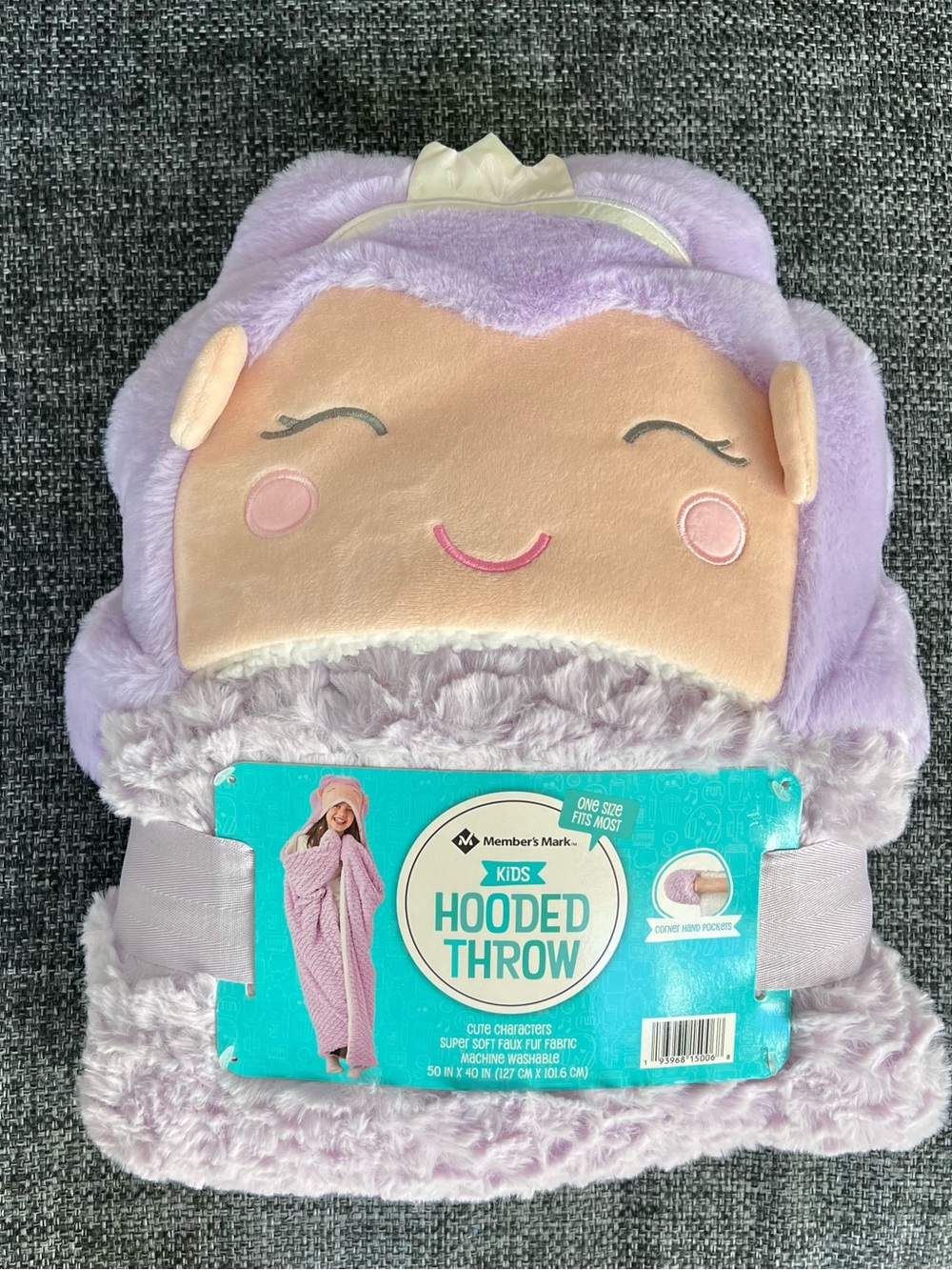 NWT Kid’s Member’s Mark Cute Characters Mermaid Princess Hooded Throw
